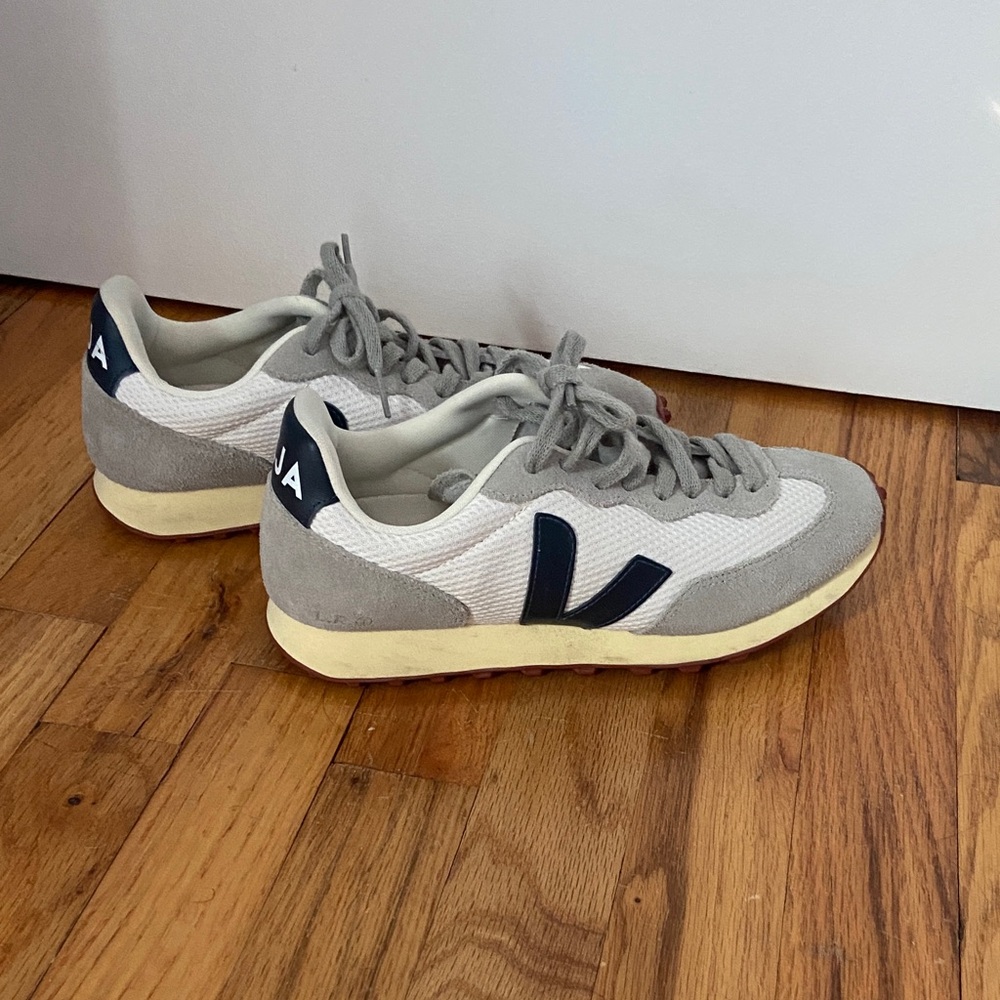 Veja womens Gray and White Casual Sneakers